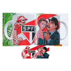 Caneca Personalizadas São Paulo FC 325ml Com Nome, e Arte Exclusiva em Porcelana Premium.