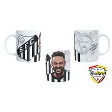 Caneca Santos FC Personalizada com Nome e Foto 325ml Porcelana Time Santos Futebol Clube Torcedor