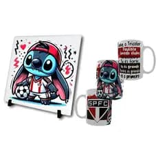 Kit Personalizado São Paulo Azulejo 15x15 + Caneca Branca Presente Criativo Sublimação Qualidade.
