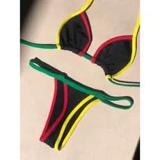 Biquíni Marquinha Fita Fio Dental Reggae Cortininha