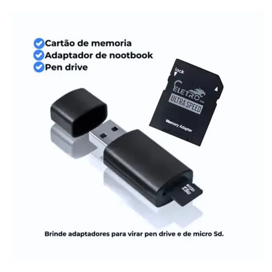 Cartão de Memória 64GB Alta velocidade Com Adaptador SD E USB Eletromex EL-MC-64.