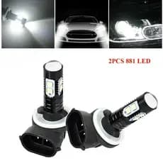 2x Lâmpadas De Nevoeiro LED H27 881 880 Branco 6000K 50W Automáticas De Alta Potência 1100LM Feixe De Luz H1 H3 12V