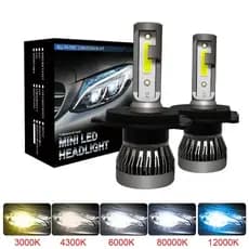 2Pcs LED H4 H7 Farol de Carro H1 Lâmpada LED H8 H11 9005 HB3 9006 9004 HB1 H3 HB5 H13 Luzes Led 20000LM Lâmpada Turbo 12