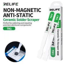 RELIFE TK1 Raspador Cerâmico Antiestático Não Magnético Para Reparo De Componentes Eletrônicos Ferramentas De Arrasto E