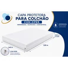 Capa Protetora para Colchão Jasmim com Zíper em L | Proteção, Higiene e Durabilidade Tamanho Casal