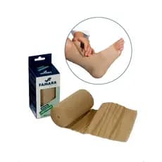 Atadura Faixa de Compressão Elástica Ortopédica Linfopress Bandagem 10cm x 2,7cm Algodão Famara