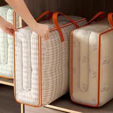Saco Organizador para Cobertor 60x50x28cm Impermeável Zíper Duplo，Bolsa com zíper para cobertores