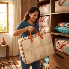 Pronta Entrega | Bolsa Organizadora para Cobertores 60x25x50cm | Impermeável, Dobrável, Grande Capacidade com Alças