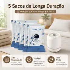 Conjunto de Saco a Vácuo com bomba elétrica 110V 55W – Saco de Compressão Vacuo Reutilizável 60*80CM