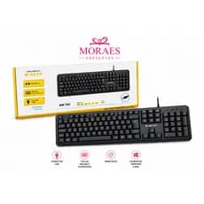 Teclado com fio B-MAX USB, teclas macias e silenciosas, compatível com Windows e Mac.