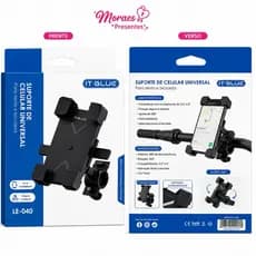 Suporte universal para celular em moto e bicicleta. Seguro, ajustável e fácil de instalar.