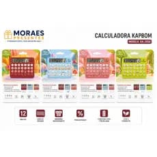 Calculadora LEHMOX moderna com visor amplo e teclas confortáveis. Ideal para estudos e escritório.