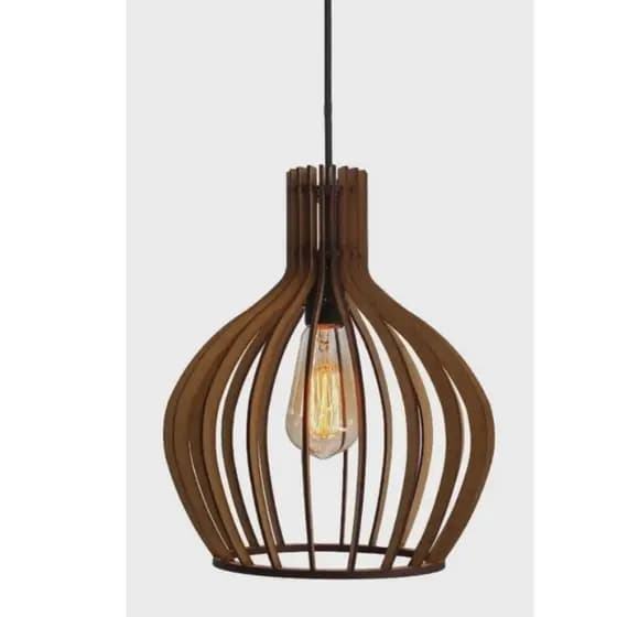Pendente Luminária de Teto Lustre Decorativo Retro Rústico Cor Marrom - 1ppm/sf