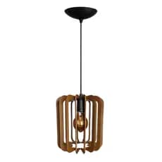 Luminaria Pendente De Teto Rustico Vintage Retro Vazado 3d Cor Marrom - 1Fm/sf