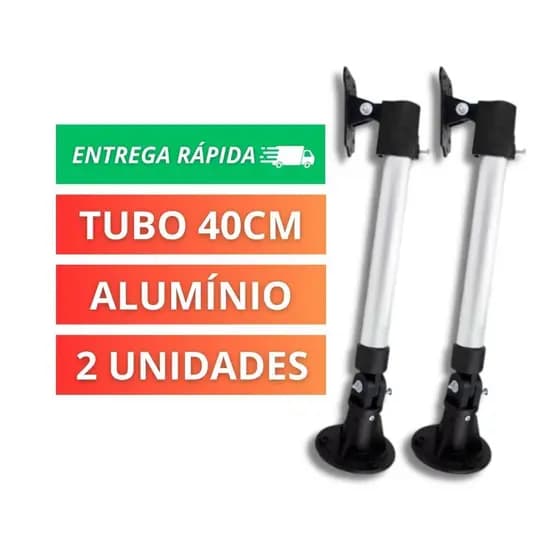 KIT 2 Suporte Prolongador P/ Sensor e Câmeras de Segurança de Alumínio 40cm | Suporte INFRA CFTV