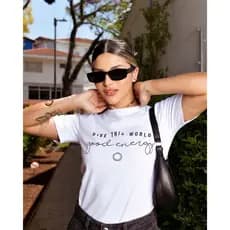 T-shirt Femina Camiseta Blusa femina 100% algodão moda estilosa