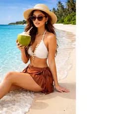 Saia de Praia Transpada Verão Curta