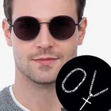 Kit Óculos de Sol Masculino Moldura Metálica Redondo Inspire Chicago Estilo Retro Unissex Proteção UV 400 Vintage