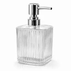 Dispenser Porta Sabonete Líquido Saboneteira Vidro Cristal Transparente Luxo 420ml