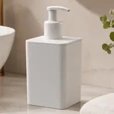 Porta Sabonete Liquido Dispenser Saboneteira Banheiro Cozinha Plastico Premium 350ml Branco