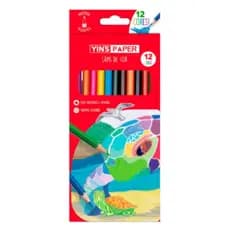 LAPIS DE COR SEXTAVADO MADEIRA - 12 CORES - YINS PAPER
