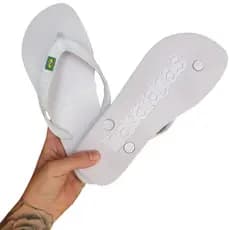 Sandália Havaianas Brasil Branco e Preto Masculino Feminino Leve Conforto