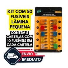 Kit de 50 Fusível de Carro Peças Pequena Lâmina Mini