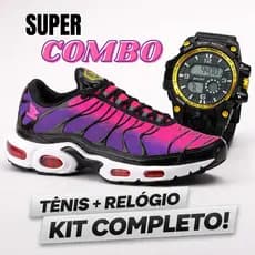 Kit tenis esportivo stret urban leve macio confortavel relogio sport digital moderno