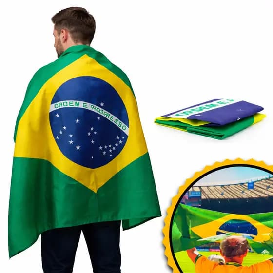 Bandeira do Brasil Grande 1,5mt por 90cm para Mastro e Parede com Cores Fortes e Nítidas Poliester