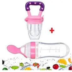 Chupeta Porta Frutas + Colher Dosadora de Silicone com Colher Dosadora