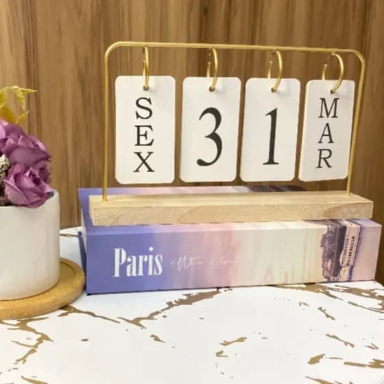 Calendário De Mesa Decorativo Com Plaquinhas Permanente Escritório DIA DAS MAES