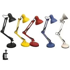Luminária Abajur De Mesa Articulada Base e Garra 2 Em 1 Luminária Fixar