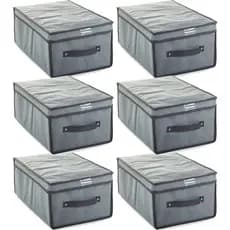 Kit 6x Caixa Organizadora Dobrável Para Closet Guarda Roupa