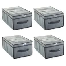 Kit 4x Caixa Organizadora Dobrável Para Closet Guarda Roupa