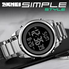 SKMEI 1611 Relógio Esportivo De Luxo À Prova D'água LED Digital De Aço Inoxidável Shock Men