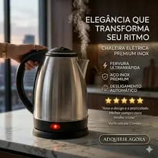Chaleira Elétrica Inox 1,8L Automática Aquecimento Rápido Café Chá Segura 127V/220V