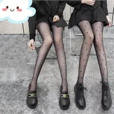 Meia Calça Fino ESTAMPA Bolinho e Coraçao Feminino Moda