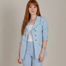 Blazer Feminino Alfaiataria Branco com Botões Dourados – Elegante, Moderno e Versátil