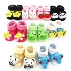 Kit 8 Pares de Meias Infantil Bebê Pantufa 3D Bichinho Meia Recém Nascido/Menina/Menino RN