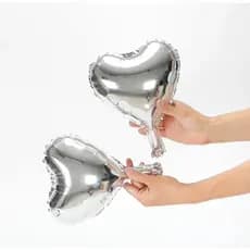 Kit 10, 20, 30, 50 Balão Metalizado Coração 22 cm