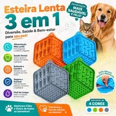 Tapete de Lamber Pet para Cães e Gatos Comedouro Lento Interativo de Silicone para Ração Úmida e Petiscos Anti-Stress
