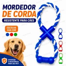 Brinquedo Mordedor para Cachorro Corda Resistente Formato 8 Pet Interativo