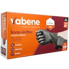 LUVA VINIFLEX 100UN/BOX PRETA ( NÃO É A VINIL TRADICIONAL, ATENTAR AO VIDEO) - VABENE