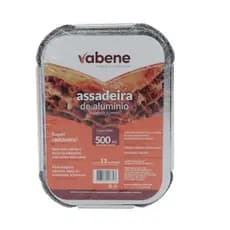 KIT C/12 ASSADEIRA RETANGULAR C/TAMPA PET 500ML - VABENE