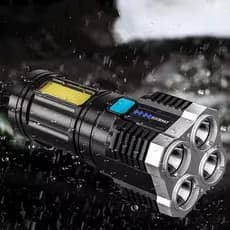 Lanterna tatica mais forte do mundo Led Potente 1500m 4 Recarregável Usb Portátil Ultra Brilhante Com Uso Externo De Longo Alcance