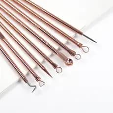 Kit Acne Espinha Extrator De Cravos Profissional Removedor 4 Pçs de Ponta Dupla com Pinça/Extrator/Agulha para Salão