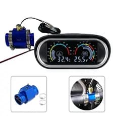 Relógio Digital Automotivo com Voltímetro e Marcador de Temperatura - Qualidade Premium