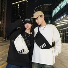 Pochete Crossbody Unissex Bolsa Ombro Grande Capacidade Ajustável Viagem Esporte