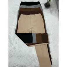 8011Calça  Duas botoes Feminina Alfaiataria.limao moda