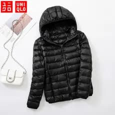 UNIQLO Casaco De Penas Roupa De Pluma Chapéu Vestuário De Pluma Leve E Quente Feminino